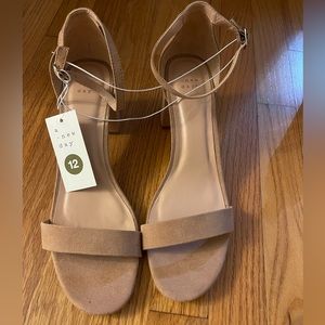 Size 12 tan suede mid heels from Target